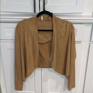 tan suede light jacket